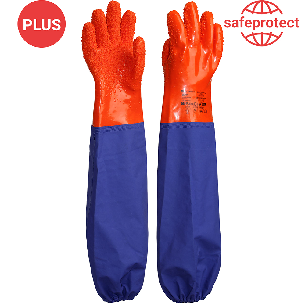 Перчатки Safeprotect РЫБАК ЛОНГ- SP (интерлок+ПВХ с крошкой)